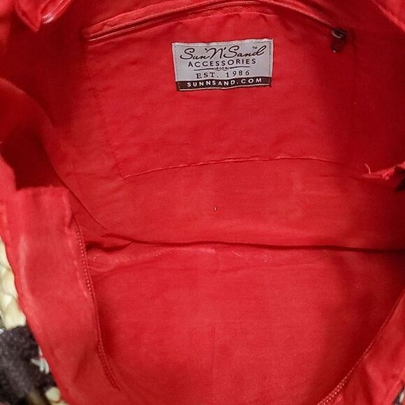 Sun N Sand Stripped Large Boho Beach Straw Tote Bag - Picture 6 of 7